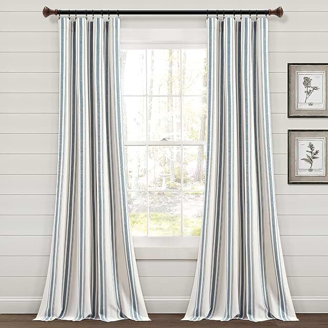 lush decor. farmhouse stripe two window panels