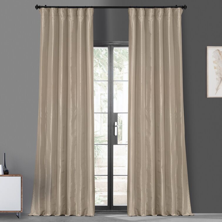 Avedon Faux Silk Curtains for Bedroom Blackout Curtains for Large Window Single Panel