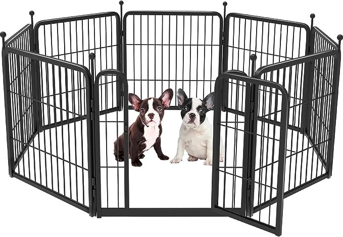 FXW Rollick Dog Playpen for Yard, Camping, 24" Height Heavy Duty for Puppies/Small Dogs, 8 Panels