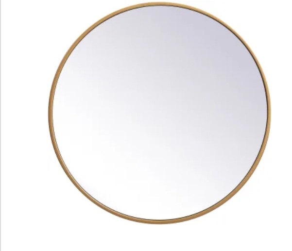 Modern Wall-Mounted Metal Framed Round Mirror