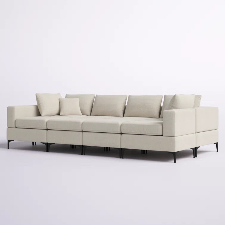 Ashwika 134" Wide Reversible Modular Corner Sectional (incomplete armless chair and corner only) (2 boxes for pickup)