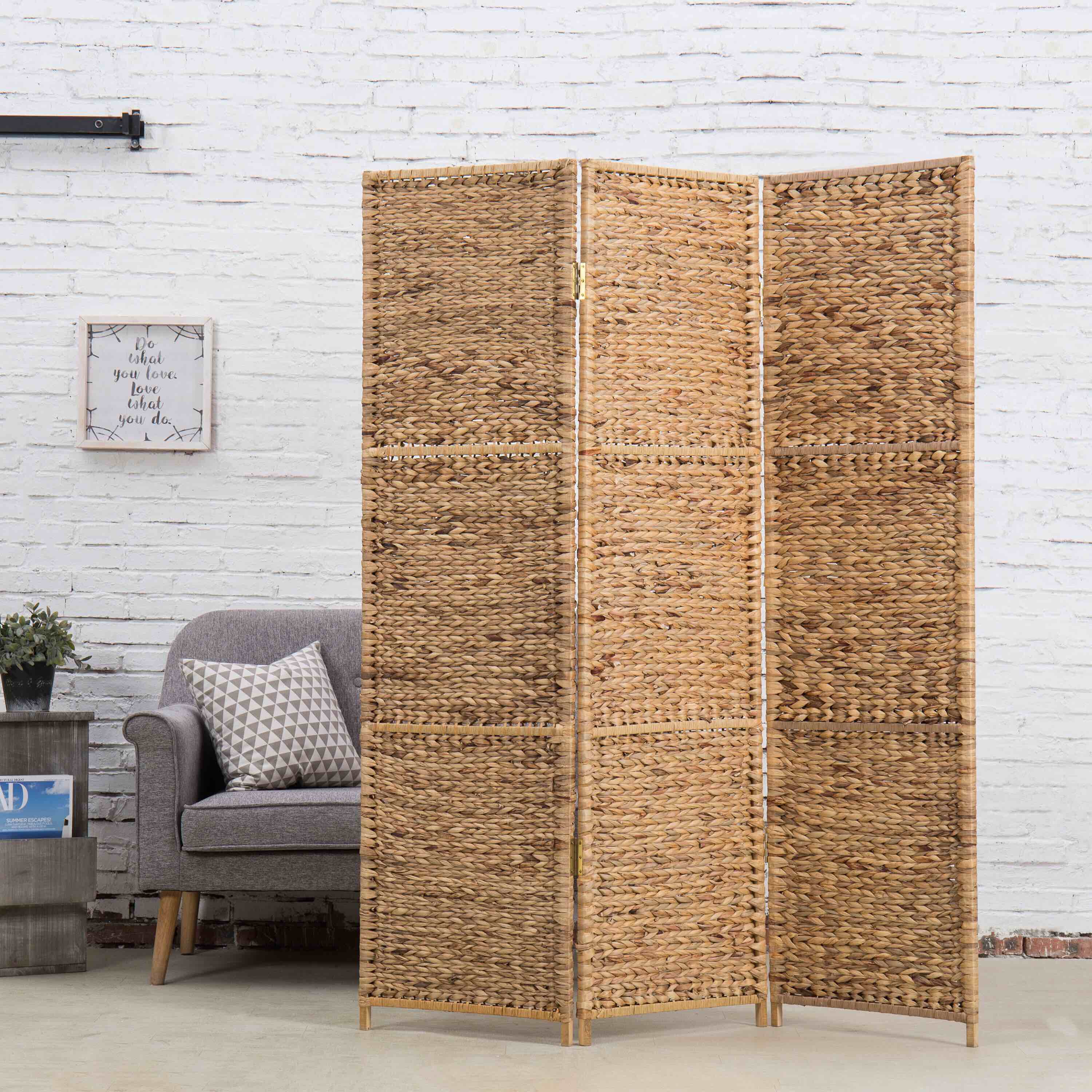 57.25" W x 70" H 3 - Panel Folding Room Divider