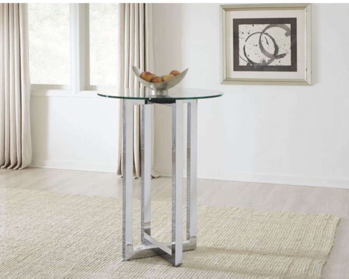 MODUS FURNITURE - AMALFI 32" ROUND BAR TABLE - GLASS - 1AJ5633G, (incomplete, Only Top )