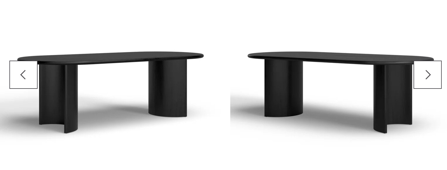 Black Haiden Oval Dining Table