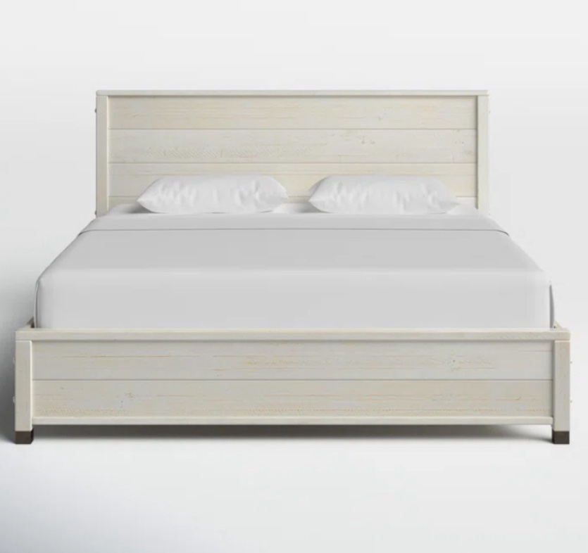 Camaflexi Baja Shabby White King Platform Bed(incomplete box 2/2)