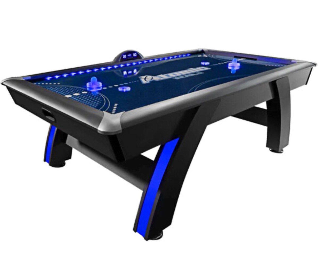 Atomic G04801W Indiglo 90" Black Air Hockey Table with LED Lighting and Accessories(incomplete box 1/2)