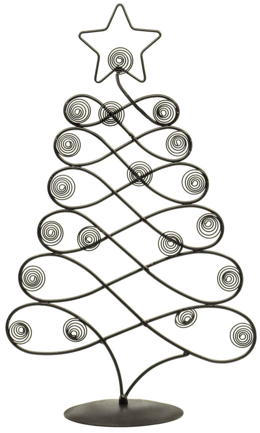 Red Co. 17.5" H Decorative Tabletop Display Christmas Tree Card & Photo Holder Rack in Black Finish