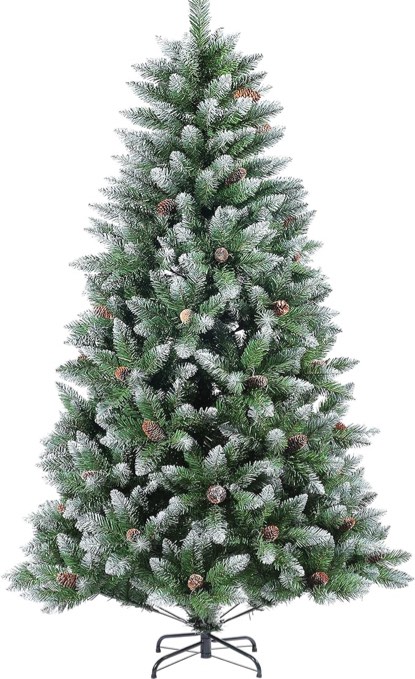 YUG 6ft Snow Flocked Artificial Holiday Christmas Tree for Home, Office, Party Decoration with 1,000 Branch Tips, Easy Assembly & Foldable Base