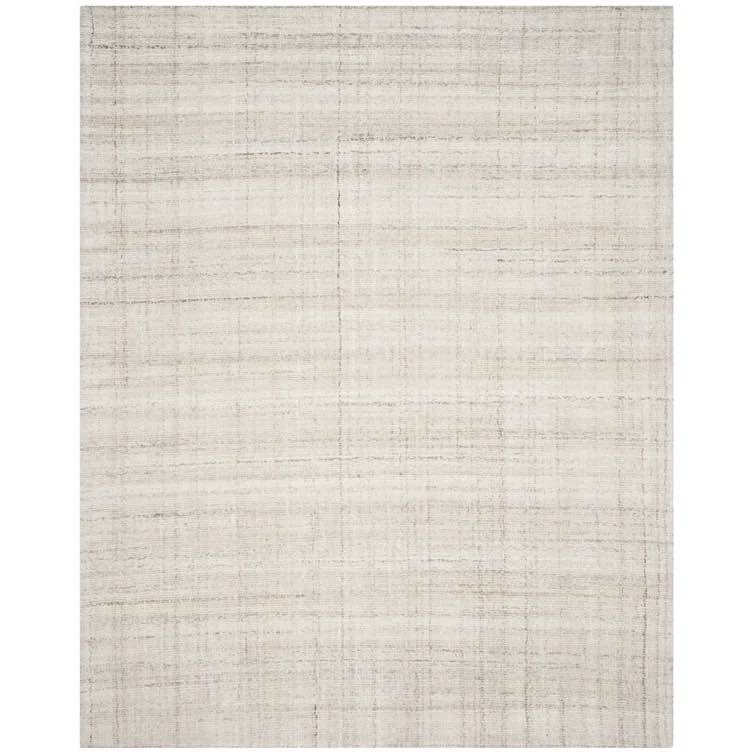 SAFAVIEH Abstract Collection Area Rug - 5' x 8', Ivory & Beige, Handmade Wool & Viscose, Ideal for High Traffic Areas in Living Room, Bedroom 