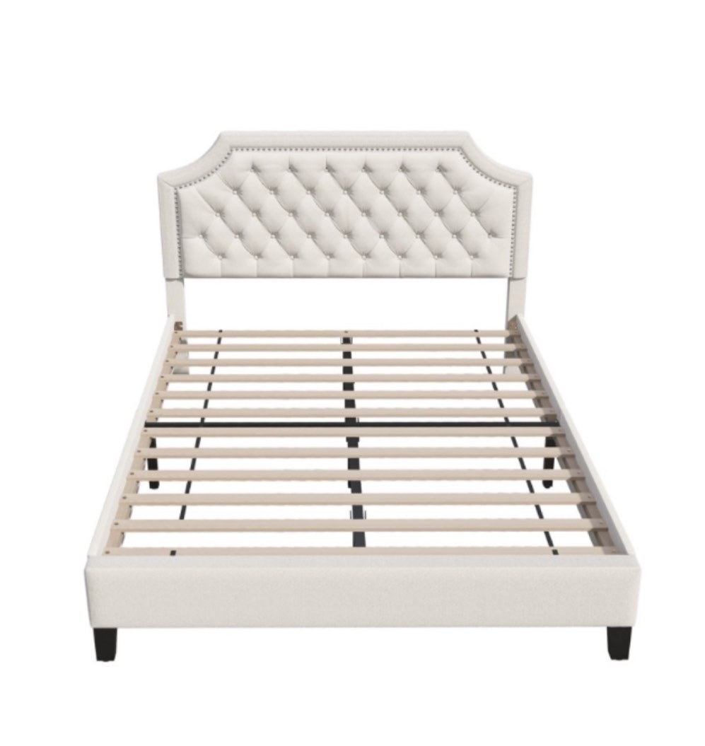 Bellami Tufted Upholstered Bed with Adjustable Headboard