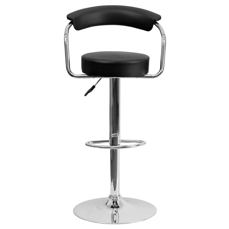 Murphy Vinyl Adjustable Swivel Bar Stool with Cushion