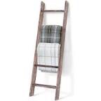 TEAKMAMA Blanket Ladder 4.0 Ft Blanket Rack, Decorative Blanket Ladder Farmhouse Blanket Holder, Wall Leaning Blanket Ladders for Living Room, Easy to Assemble - Brown