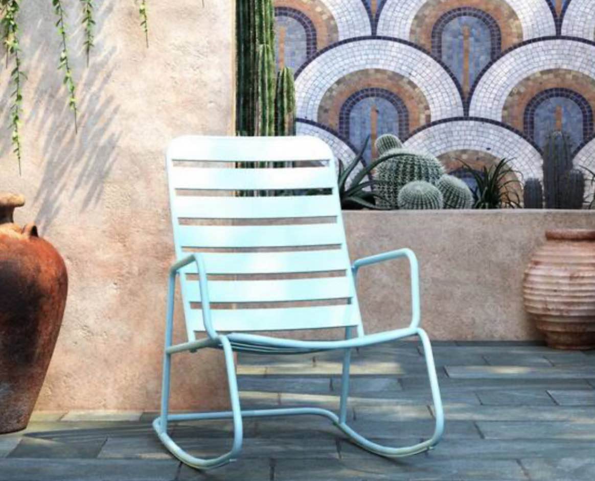 Roberta Indoor/Outdoor Rocking Chair - Aqua Haze - Novogratz