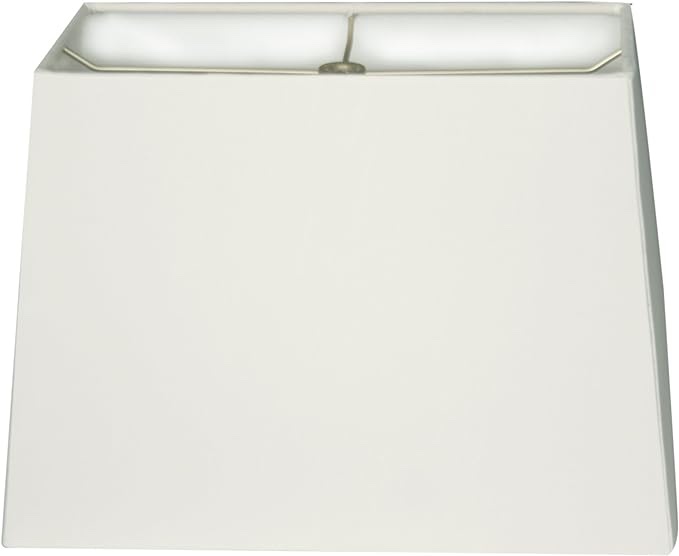 Royal Designs, Inc. Modern Rectangle Hardback Lampshade, HB-613-14LNWH, Linen White, (6 x 12) x (8 x 14) x 10