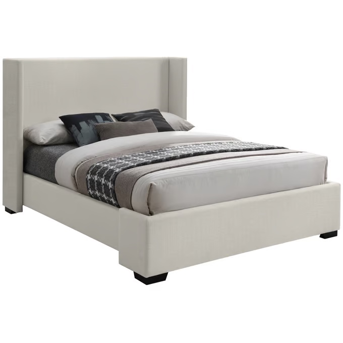 ( incomplete box 2 of 3 ) OXFORD BEIGE -QUEEN BED 
