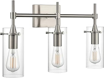 Linea di Liara Effimero Modern Farmhouse Bathroom Vanity Lights Fixtures 3 Li...