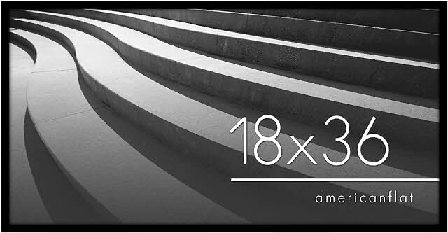 Frame Amo Black 18x36 Picture or Poster Frame, 1 inch Wide Border, Smooth Finish, Acrylic Front