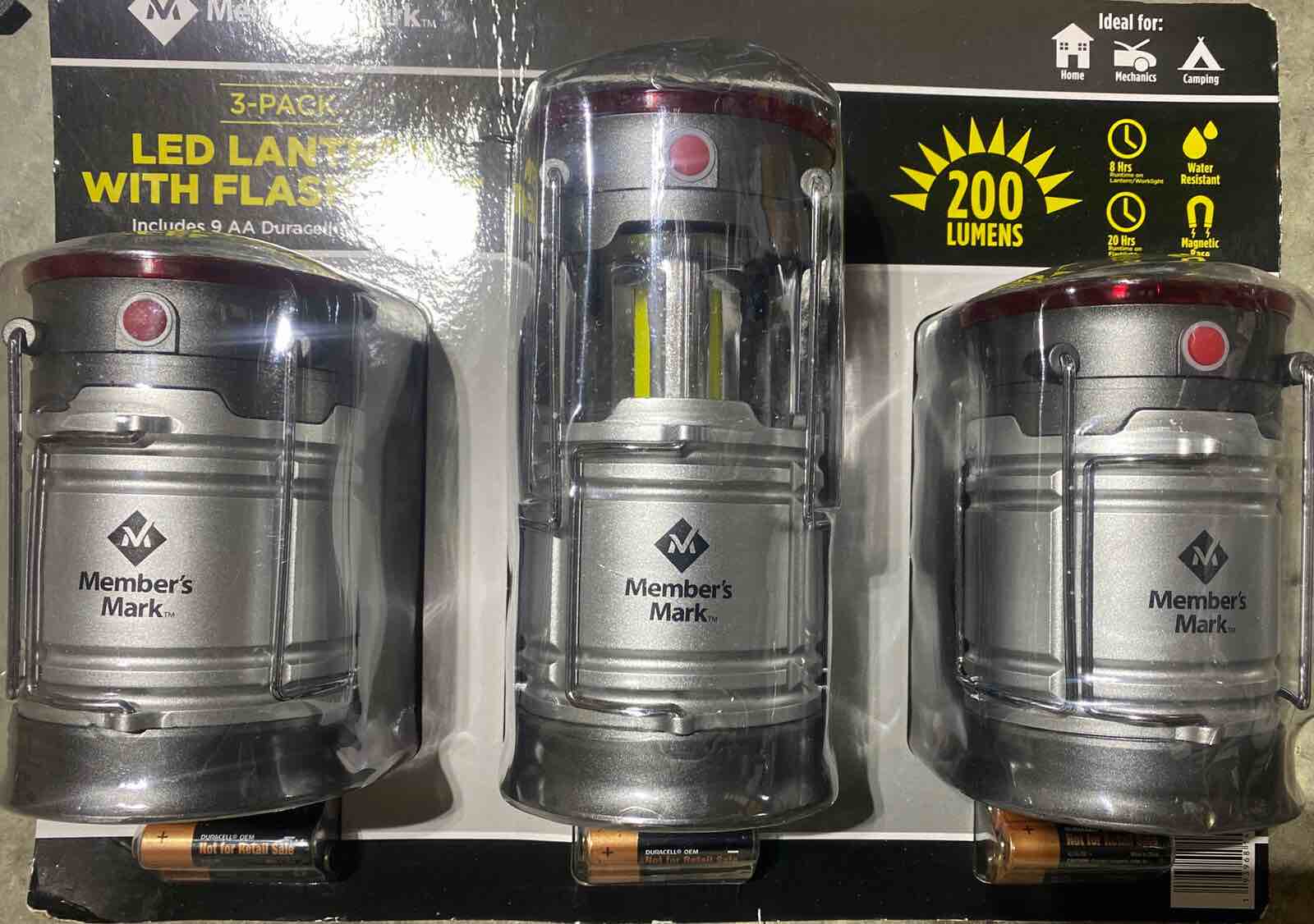 Member's Mark Lantern with Flashlight (3 pk.) 