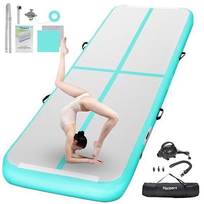 FBSPORT Inflatable Air Gymnastics Mat Training Mats 4/8 inches Thickness Gymnastics Tracks