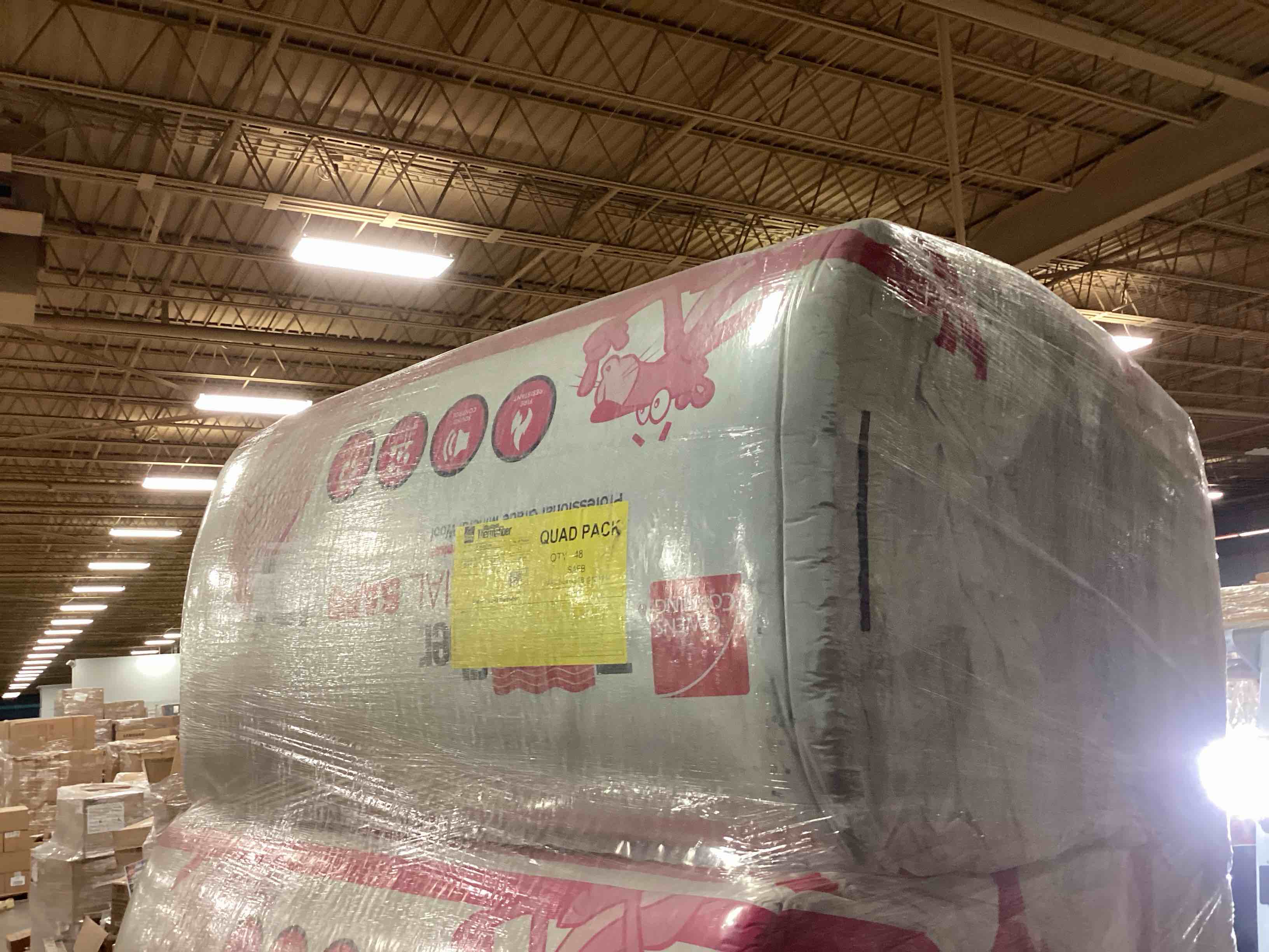 four batts Owens Corning thermal fiber, 2“ x 24“ x 48“ bid per batt