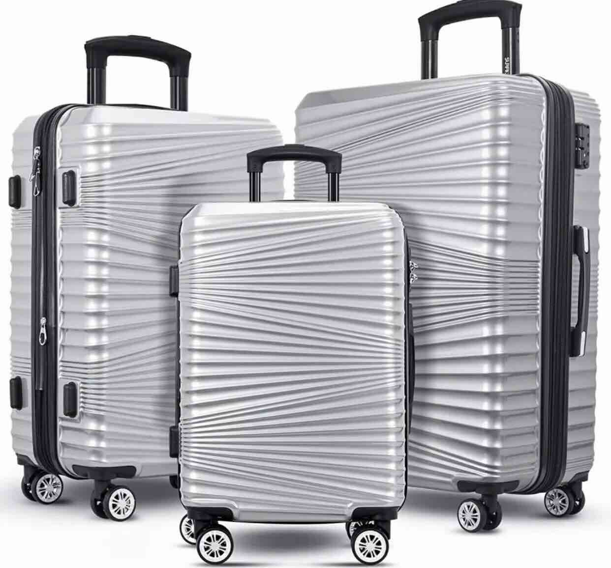 SURFLINE Luggage 3 Piece Silver Set 