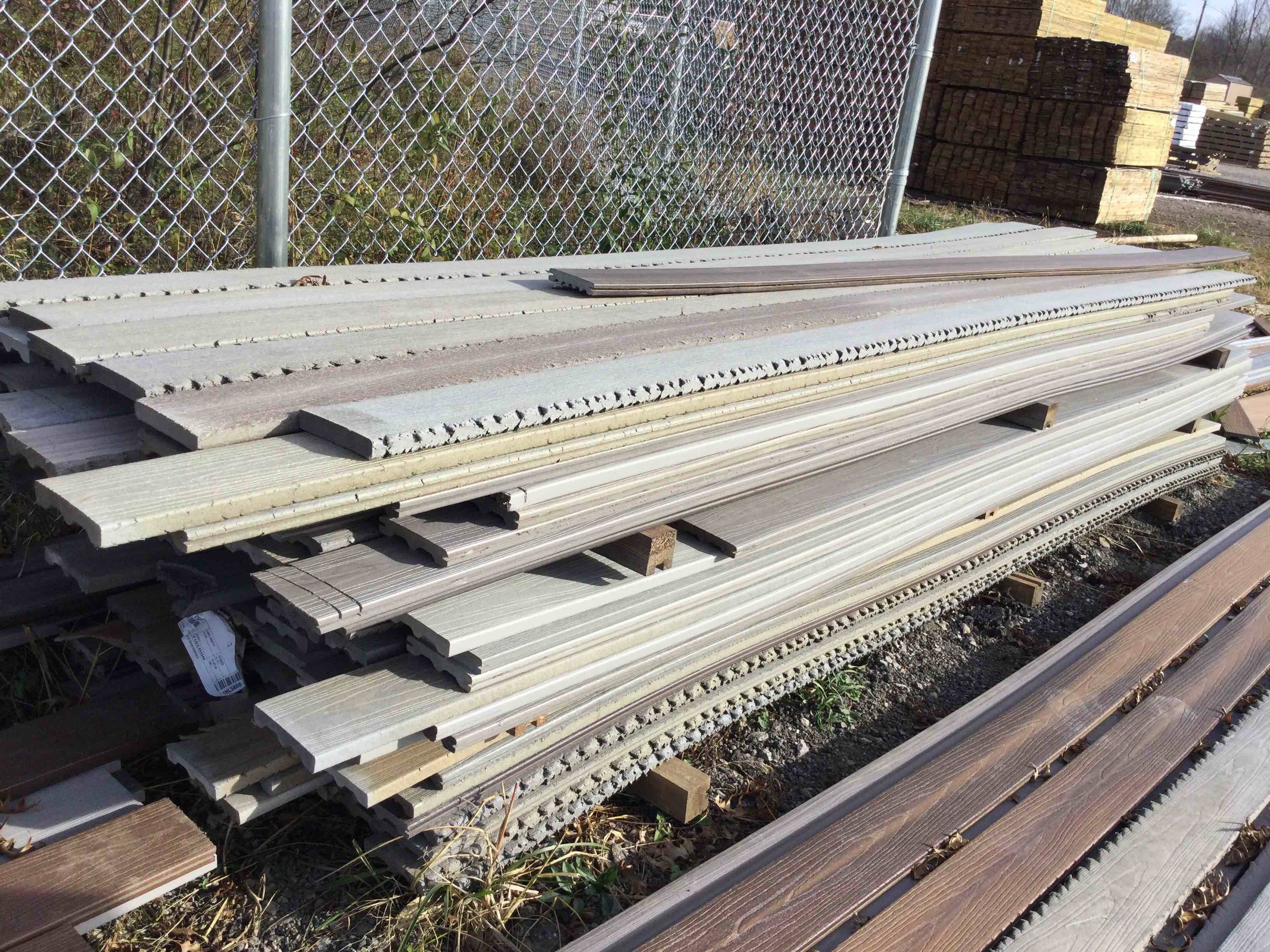 768 linear foot 12’ composite decking your bid per linear foot scratch and dent boards 
