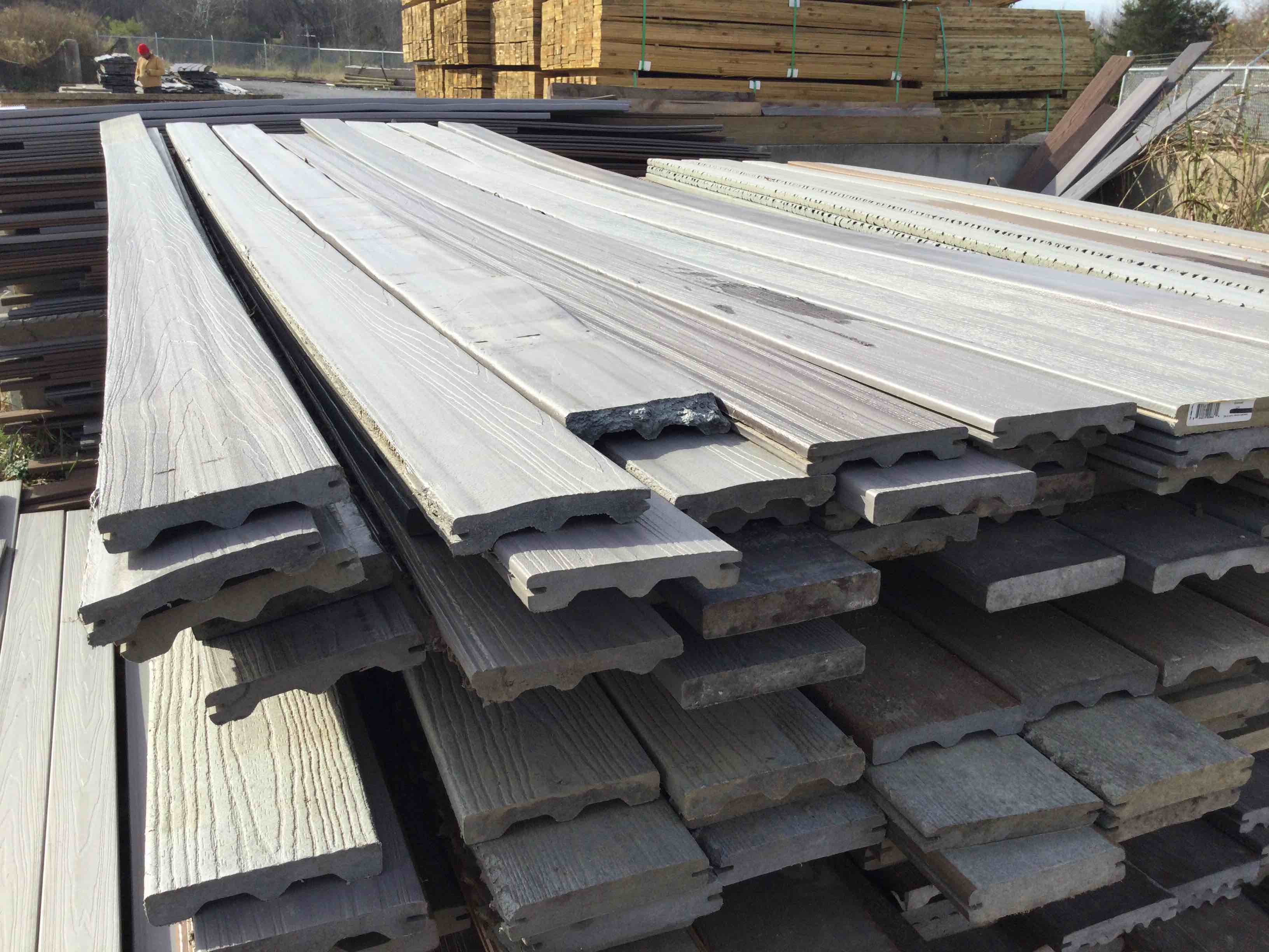 576 linear foot 12’ composite decking your bid per linear foot scratch and dent boards 