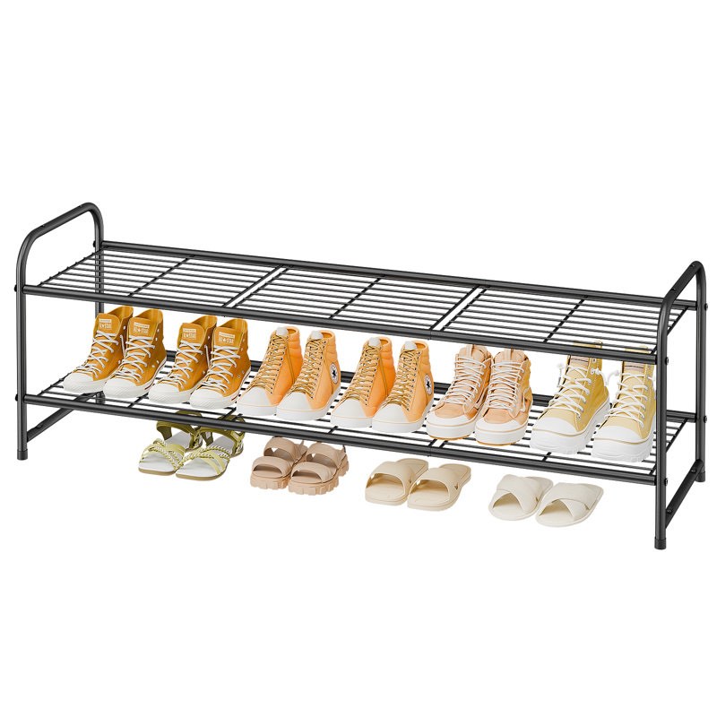 46.5'' Ultra Long 2-Tier Shoe Rack Organizer, 15 Pair Shoe Shelf