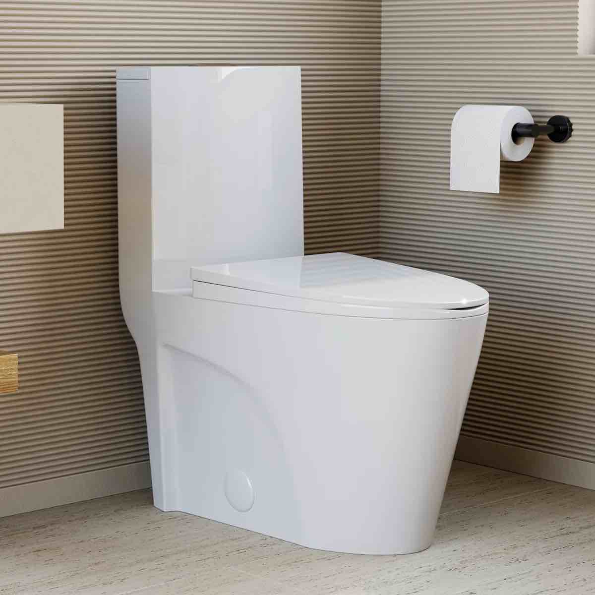 St. Tropez One Piece Elongated Toilet Dual Vortex Flush 1.6 GPF SM-1T254