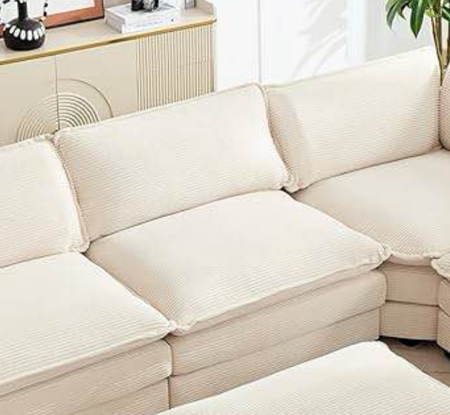 Armless Chair Sofa Beige 1 Person Seater