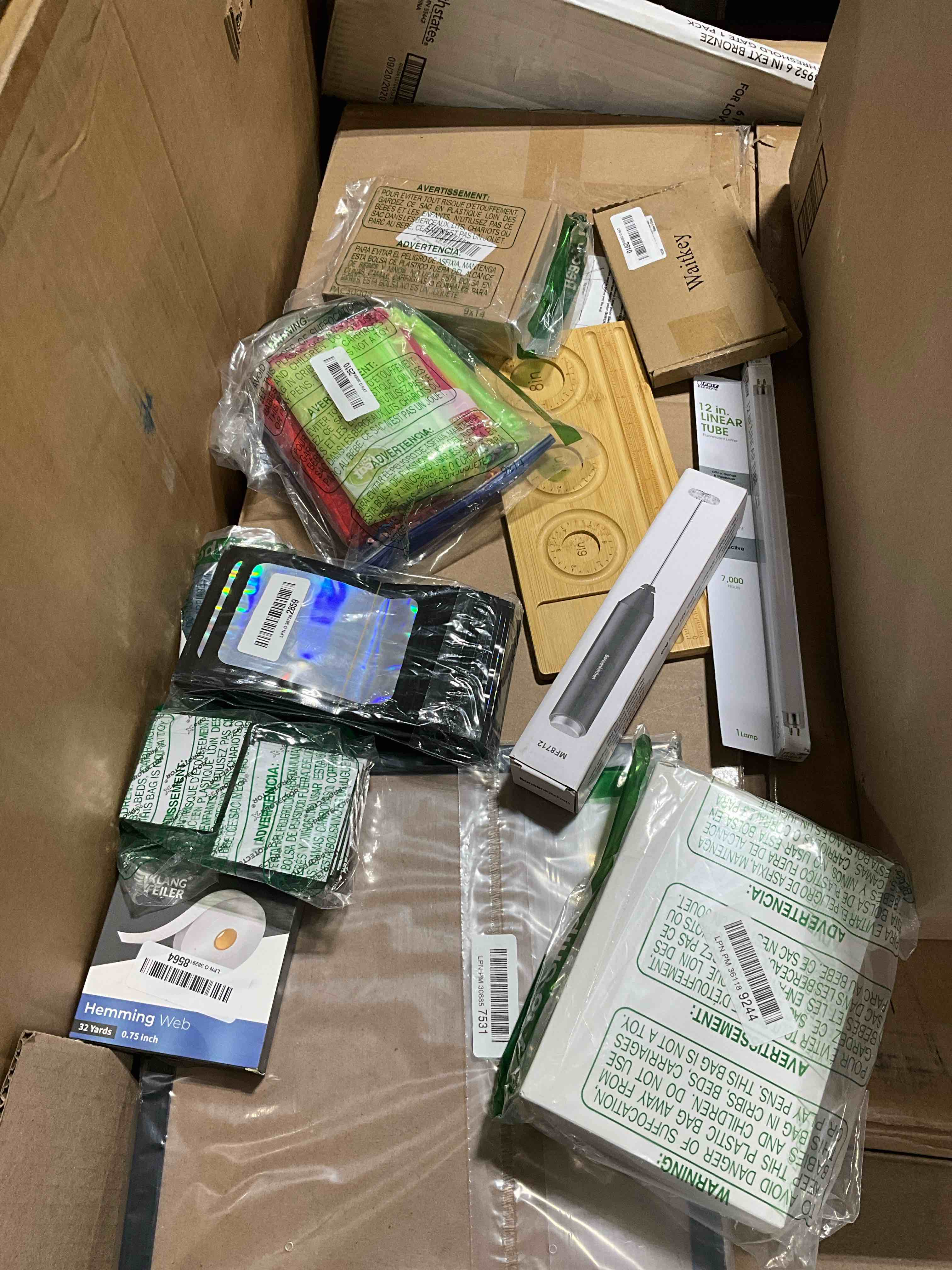 assorted items, Photo Frame, Coffee Mini Frother, Decoration, Colorful Bags Tape And Many More (About 33 Assorted Items 1 Bid)