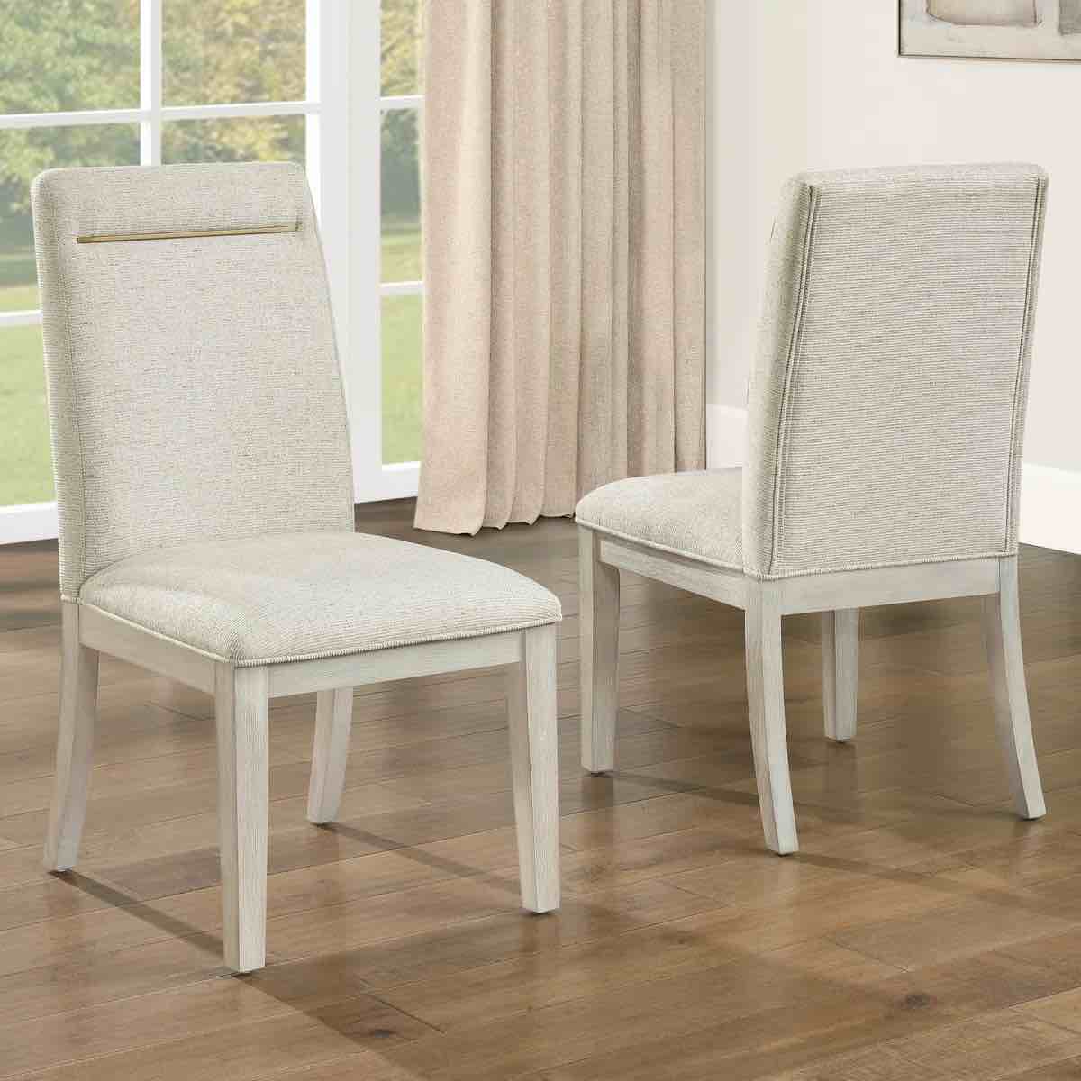 Kameah Upholstered Dining Chair White (Set of 2)