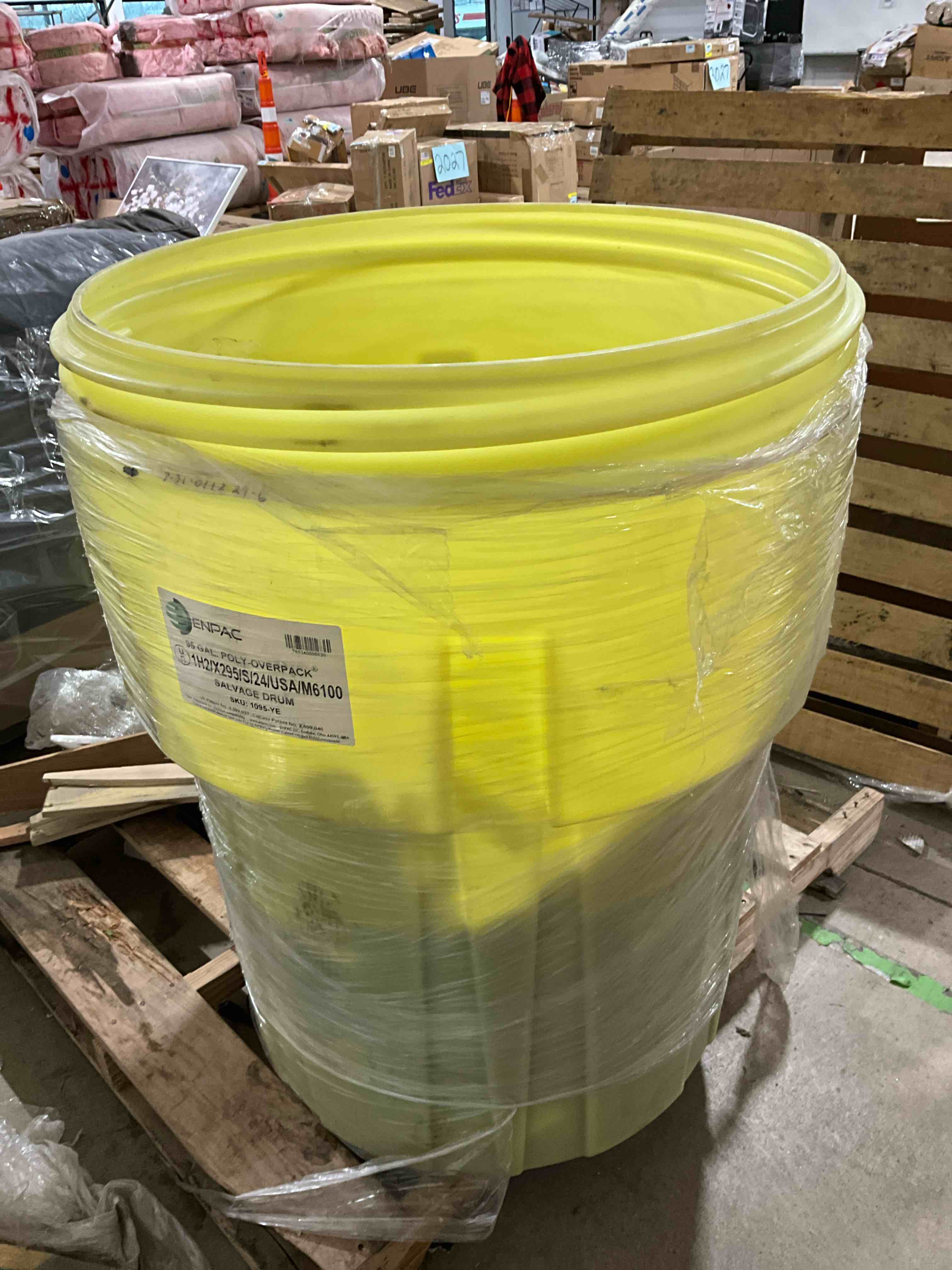 Salvage Drum Filled With Wooline Laundry Detergent