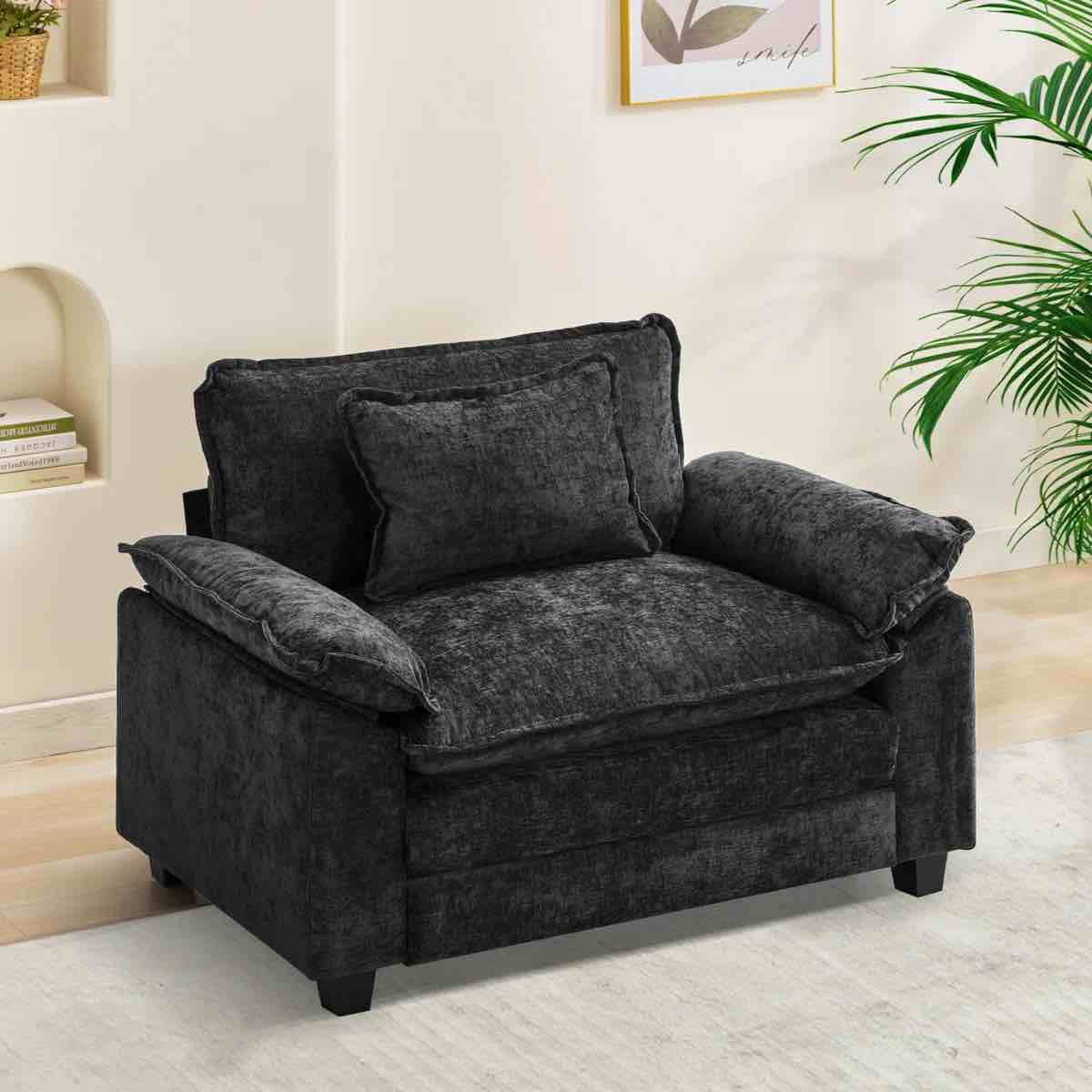 53" Comfy Cloud Couch Deep Seat Sofa Chair For Living Room Bedroom