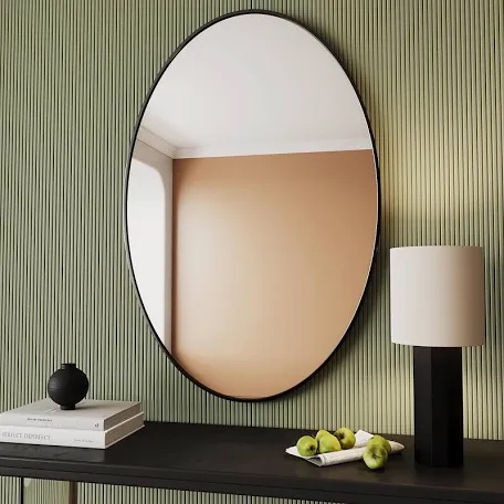 Protylctaster Oval Mirrors,Oval Bathroom Mirrors,24x36 Black Oval Mirror,espejos decorativos de pared,Bathroom Mirrors for Over Sink(Black)
