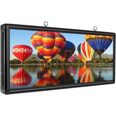 Outdoor P6 Full Color LED Sign, 40''x18'' Support Scrolling Text LED Advertising Screen Use WiFi and Usb Programmable Image Video LED Display Board