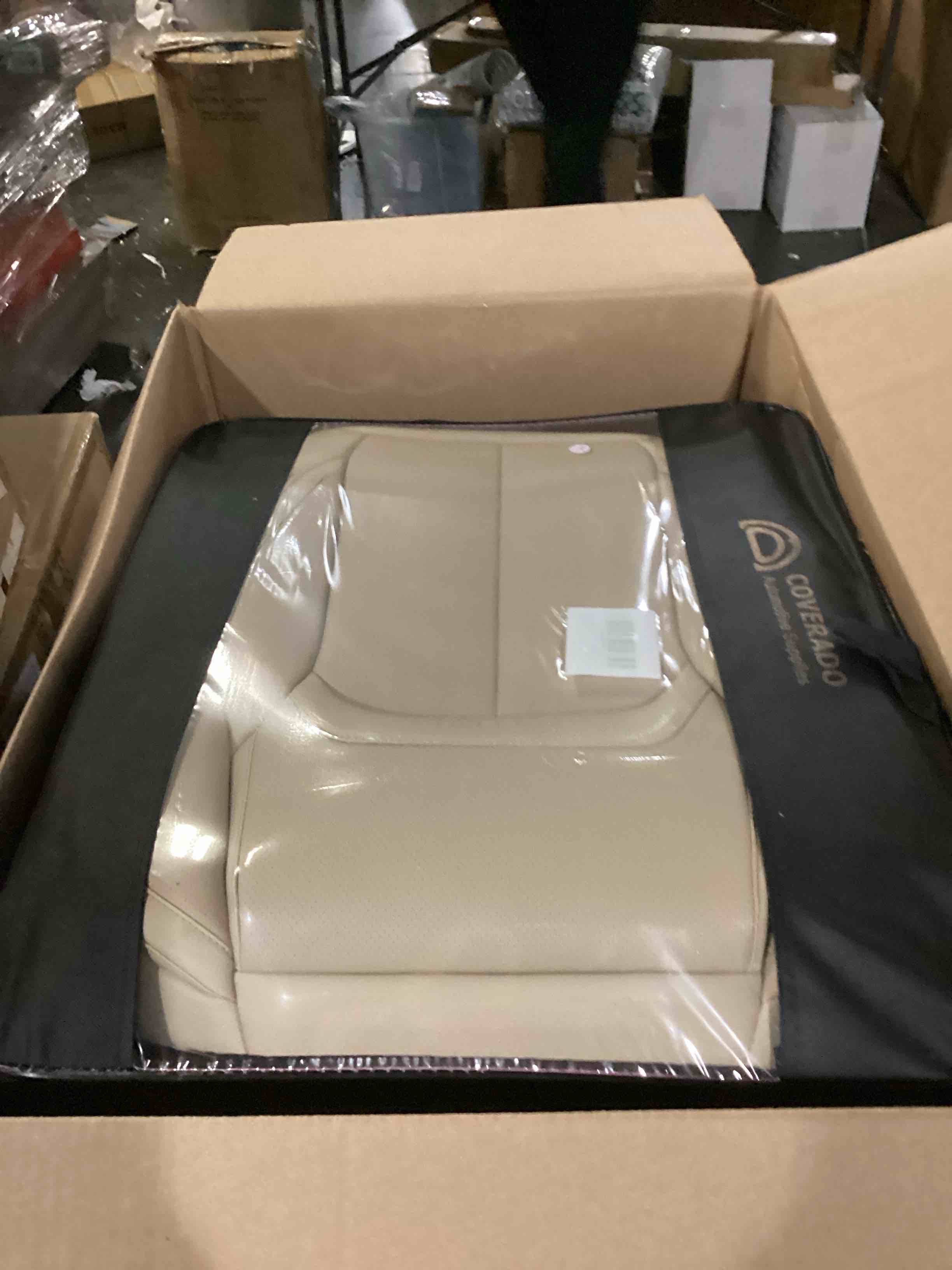 Coverado Front and Rear Seat Covers 5 Pieces, Universal Seat Covers for Cars, Waterproof NAPPA Leather Car Seat Protectors Full Set, Universal Auto Interior Fit for Most Sedans SUV Pick-up Truck Beige Beige Full Set