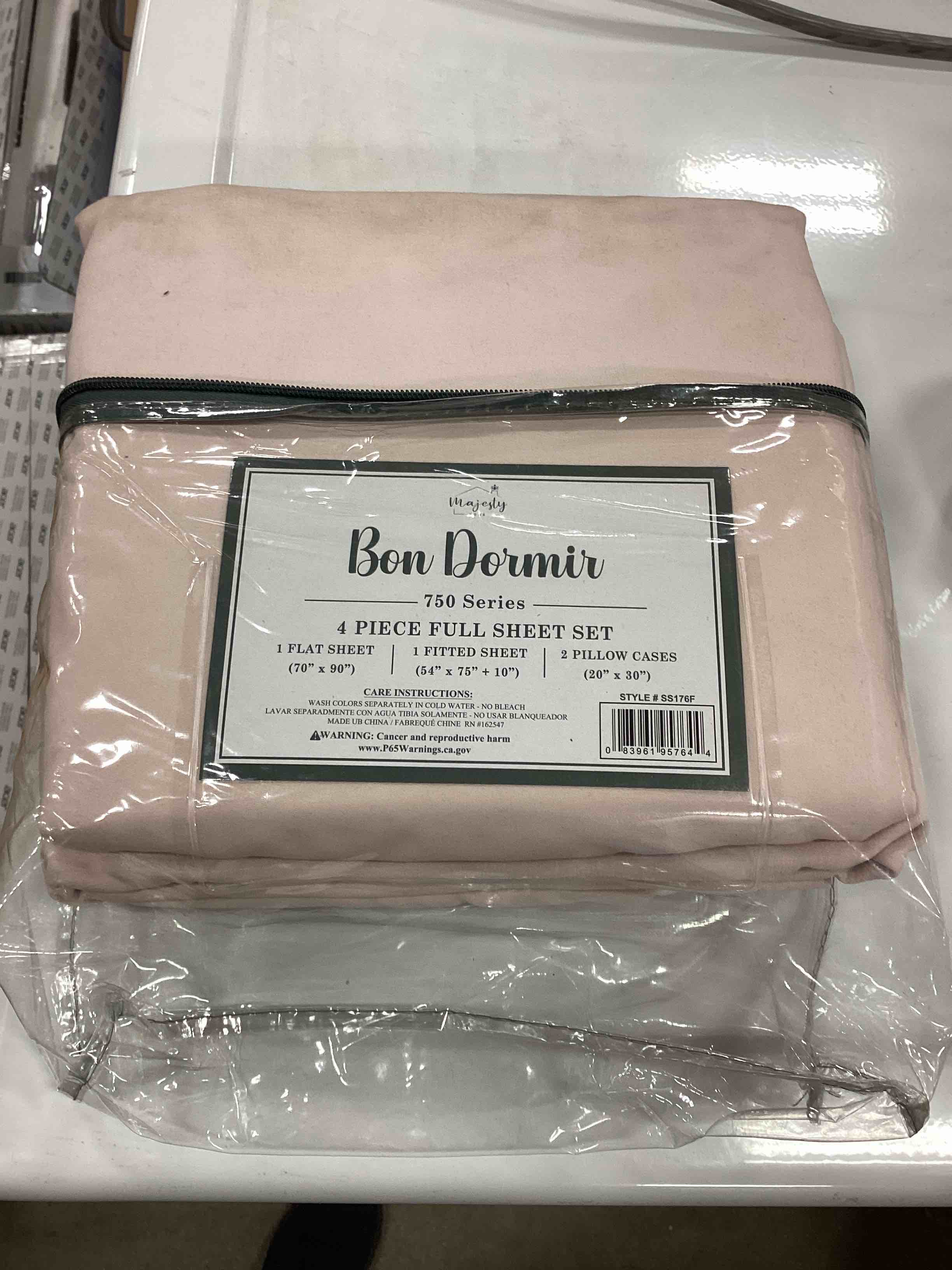 Majesty Bon Dormir Full Size Sheet Set 750 Xtra Deep Pocket 4 Pieces Mint
