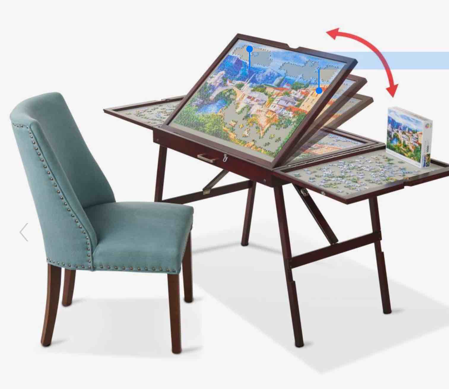 The Adjustable Height Fold And Store Puzzle Table