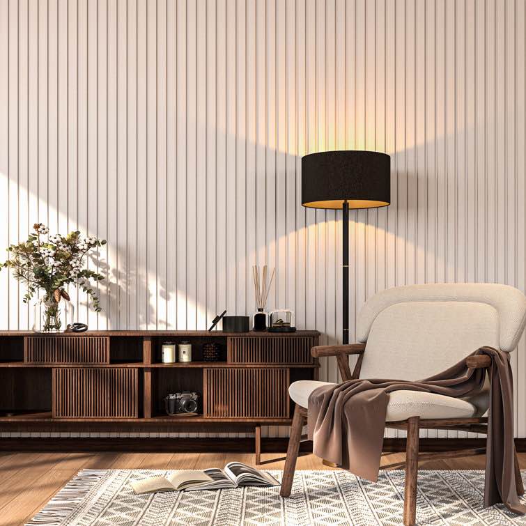 94" x 12.6" 3D Acoustic Wall Panel in White, 10 Piece Total, (5 boxes)