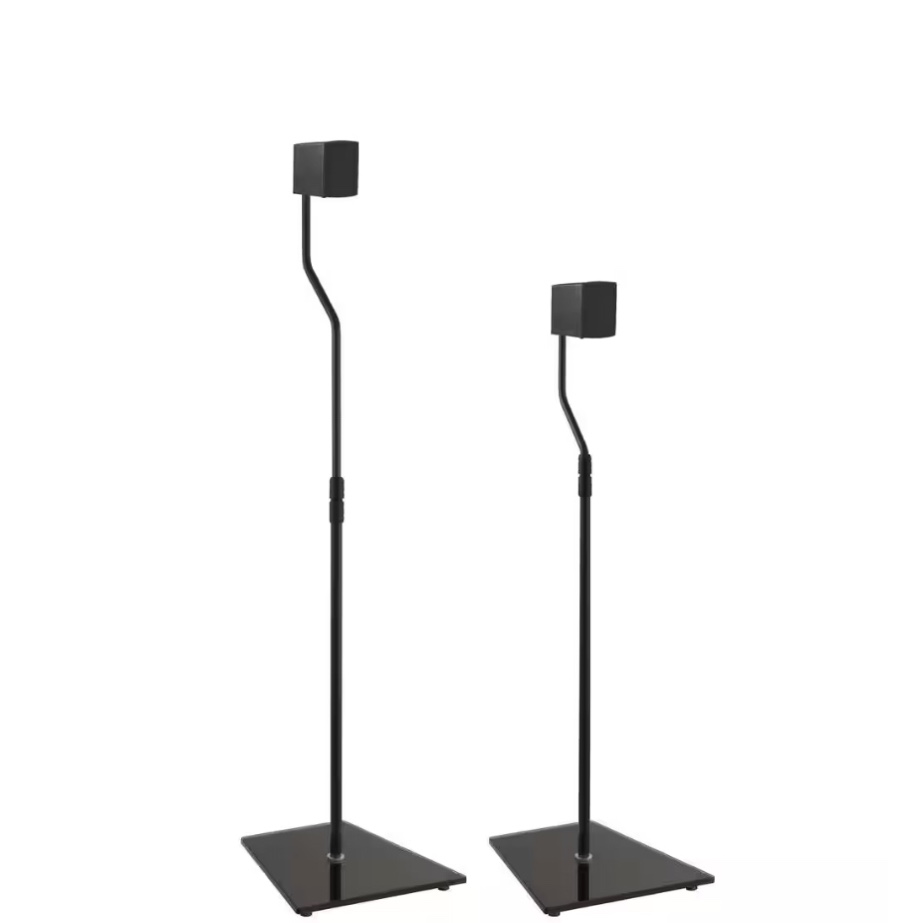 AVF EAK85B-A Speaker Floor Stands, Black Glass Base (Set of 2), Black