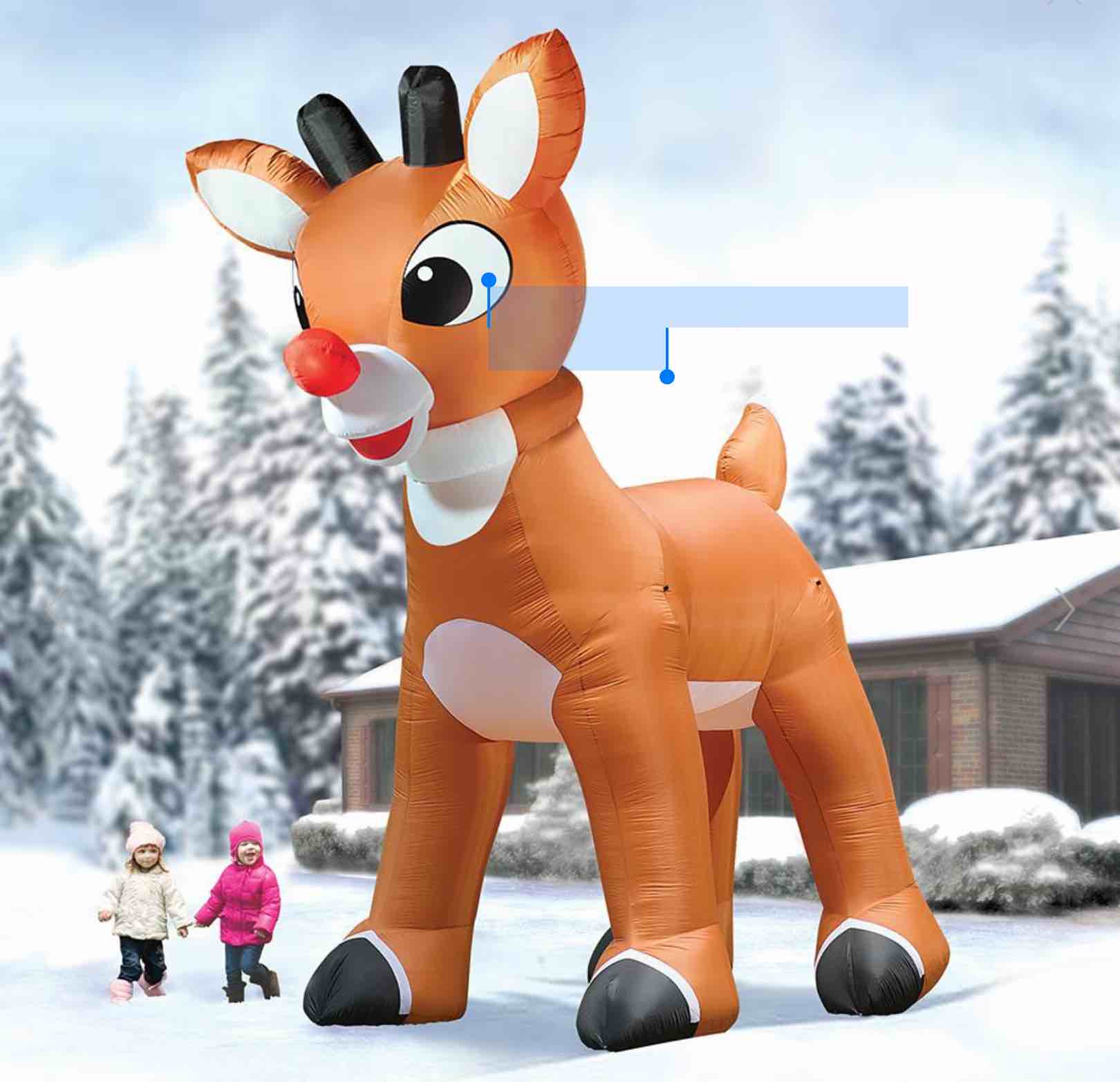 The 15' Inflatable Rudolph With Blinking Nose