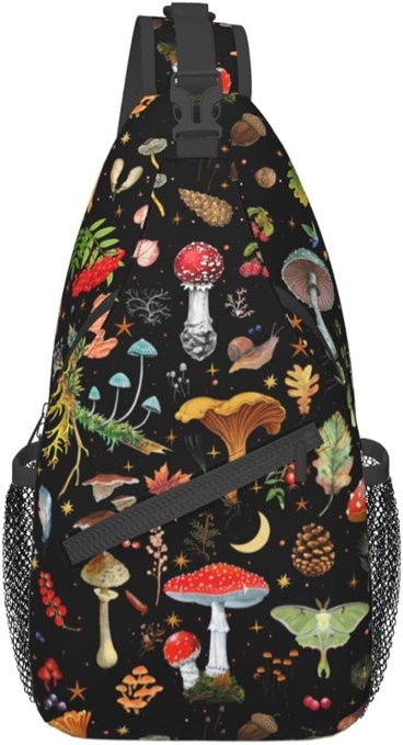 Mochila de bongos Mushroom Gifts Sling Backpack , Mushroom Crossbody Bag For Women Men Travel Hiking Shoulder Chest Daypack Unisex