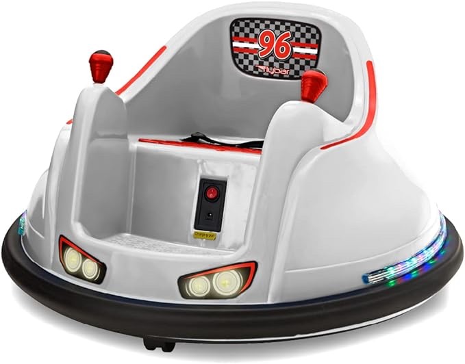 Flybar Electric Ride On Bumper Car Vehicle for Kids and Toddlers, Baby Bumper Car for Kids Ages 1.5 - 4 Years, LED Lights, 360 Degree Spin, Supports up to 66 pounds