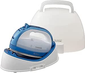 Panasonic Cordless Iron, Portable 360-Degree Freestyle Dry/Steam Iron with Precision Tips and Stainless Steel Soleplate, Anti-Calc and Anti-Drip, Power Base and Carrying/Storage - NI-QL1000A (Blue)