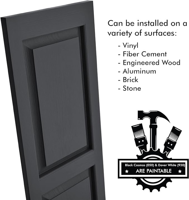 Mid America Raised Panel Vinyl Shutters . Wide (1 Pair) In Stock Now