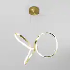 Swirl 30-Watt 1 Light Gold Modern Integrated LED Pendant Light Fixture for Dining Room or Kitchen