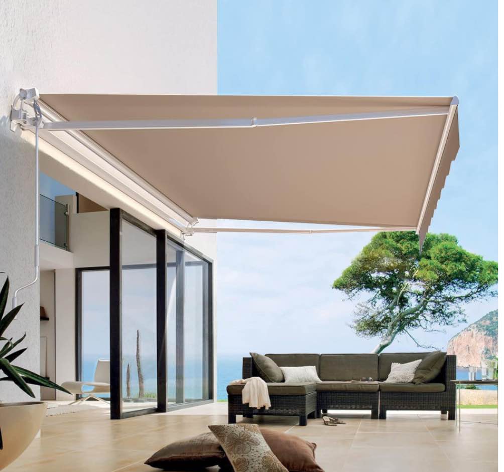 AECOJOY 13'×8' Manual Retractable Awning Sun Shade Patio Awning Cover Outdoor Patio Canopy Sunsetter Deck Awnings with Manual Crank Handle, Beige Visit the AECOJOY Store