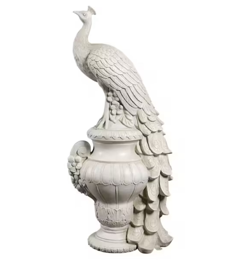 47 in. H Staverden Castle Peacock on An Urn electronic (item is similar)