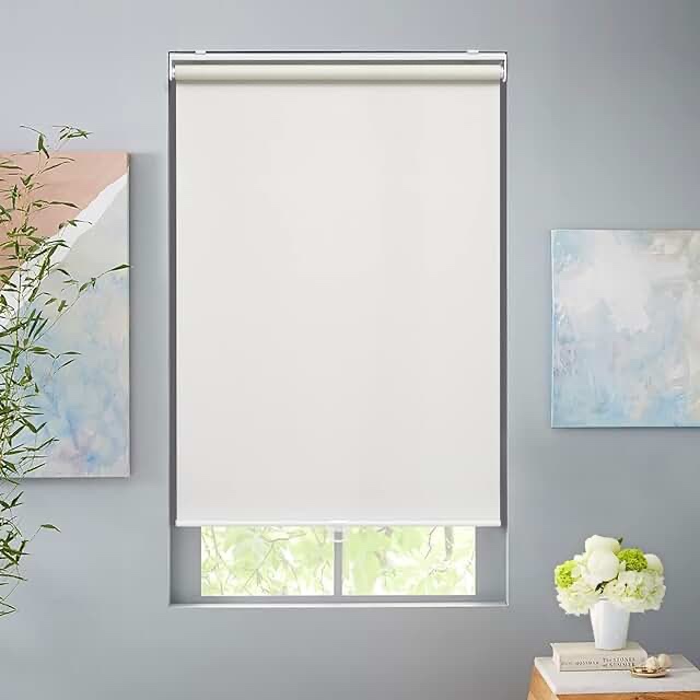aosky cordless blackout roller shades w27xL72 white 